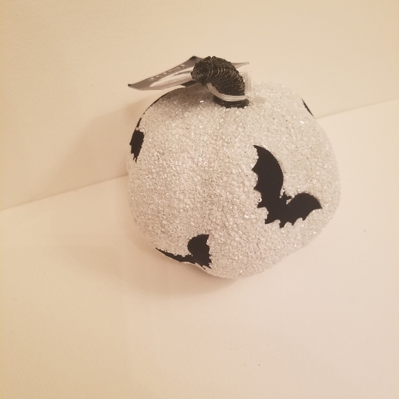 None Other - New Embellished Beaded Faux Velvet Bat Pumkin